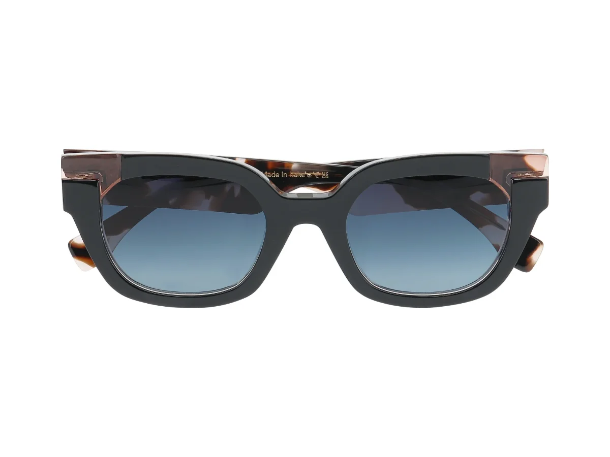 Gafas de sol Face à Face Sunday en negro y carey con lente azul degradada