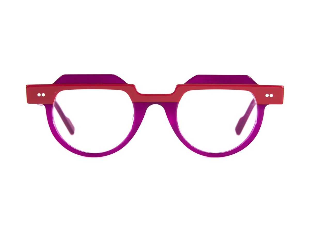 Gafas graduadas Pementa Redondela redondeadas en rojo y morado